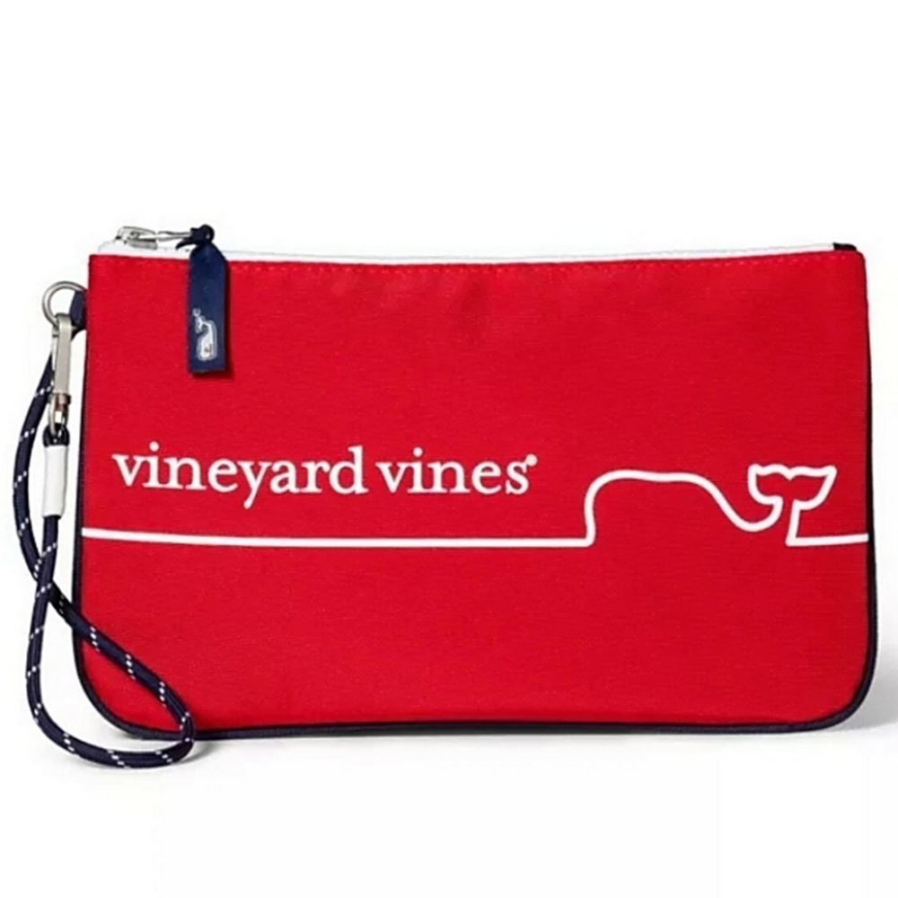 VINEYARD VINES New Whale Line Pouch Large Red